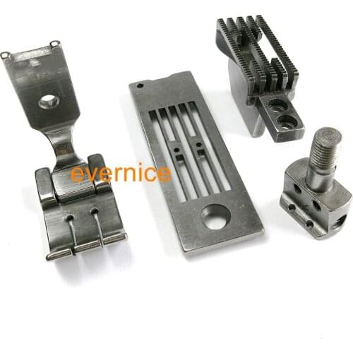 1/4 Gauge Set Foot Feeder Needle Plate Needle Clamp For Singer 112W145 2-Needle