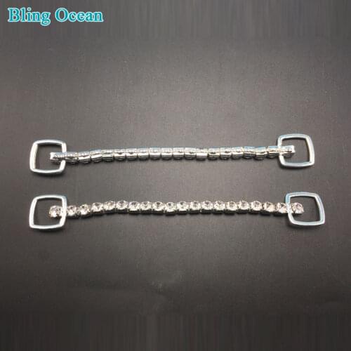 Garment Rhinestone ConnectorCrystal Rhinestone Bikini Connectors Buckle Metal Chain For Swimming Wear Bikini Decoration