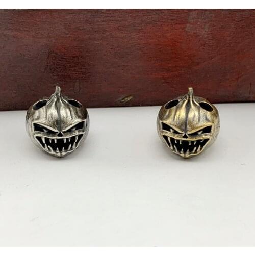 Original DIY Copper Pumpkin Halloween Devil Ghost Knife Pendant Umbrella Rope Car Keychain Pendant Edc Skeleton Accessories
