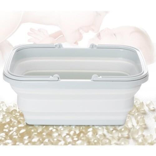 Rectangle Collapsible Sinks Camping Picnic Baskets Folding Laundry Basket Foldable Ice Buckets Washing Up Bowl with Handles for