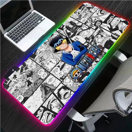 Rgb Anime Computer Pad Luminous LED USB Gaming Accessories Laptop Countertop Office Decoration Mouse Pad XXL Desk Mat