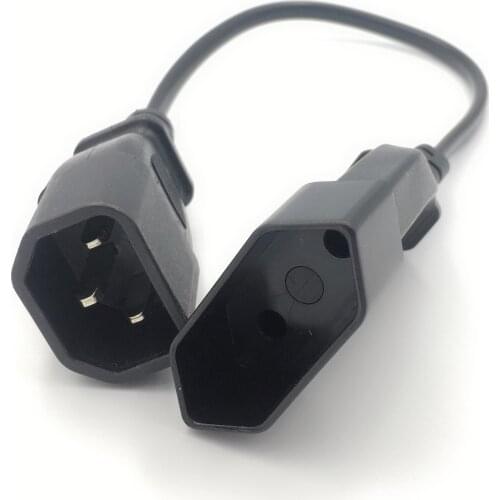 EU Power Adapter Cord , IEC 320 C14 Male Plug to European CEE 7/16 2Pin Female Power Cable For UPS PDU 30CM