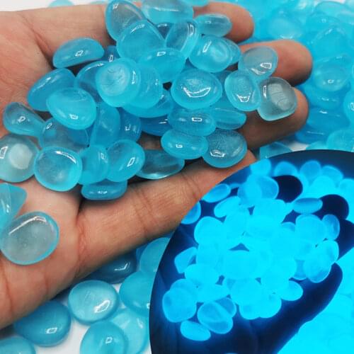 300Pcs/set Luminous Garden Landscaping Ornament Fish Tank Aquarium Decoration Artificial Noctilucent Stone Light-emitting Pebble