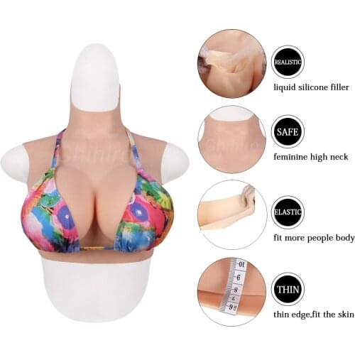 5th Generation Silicone/Cotton Crossdressing Huge Fake Breast Form Boob For Crossdresser Drag Queen Shemale Crossdress Prothesis