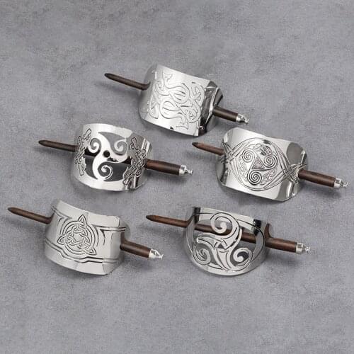 Viking Hairpin Headwear Norse Viking Valknut Hair sticks Alloy Hair accessories Fashion Vintage Headdress for Women Girl