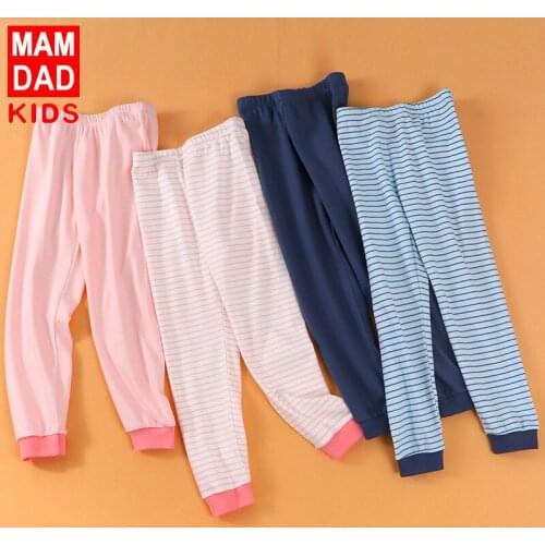 Winter Kids Sleep Pants Casual Cotton Stripe Soft Baby Boy Warm Home Pants Cute Loose Two Pieces Sleep Trousers for Toddler Girl