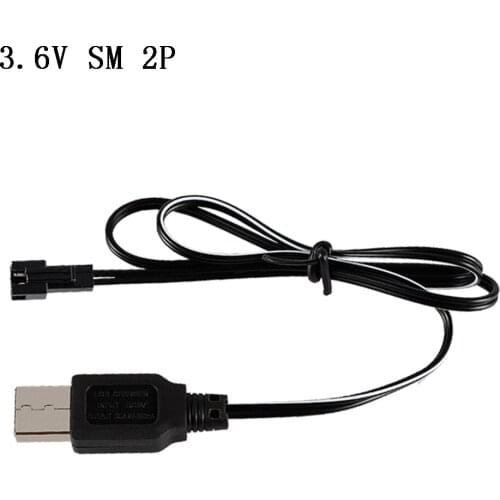 1PCS 3.6V 2P 250mA SM plug USB Charger with Led Charge Indicator Lamp For NiMH NiCD RC Car Robot Toys Battery Pack