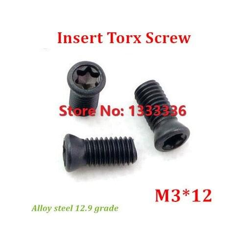 100pcs/lot M3*12 Insert Torx Screw Replaces Carbide Inserts CNC Accessories Lathe Tool/Blade Cutter Bar Alloy Steel 12.9