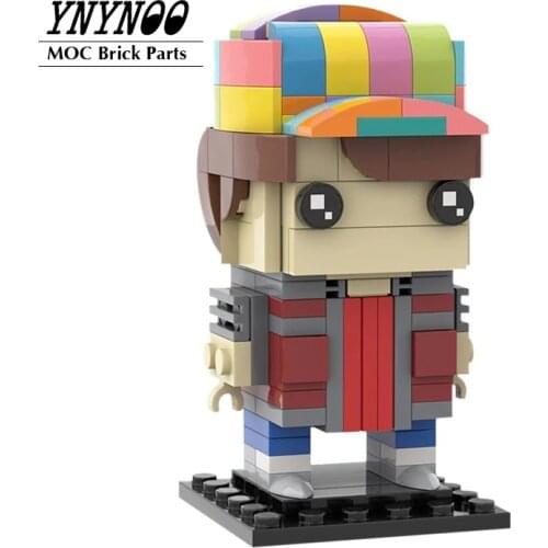 160Pcs Back to The Batter Future Figures Brickheads MOC Building Blocks Bricks DIY Model Assembly Educational Toys for Kids Gift