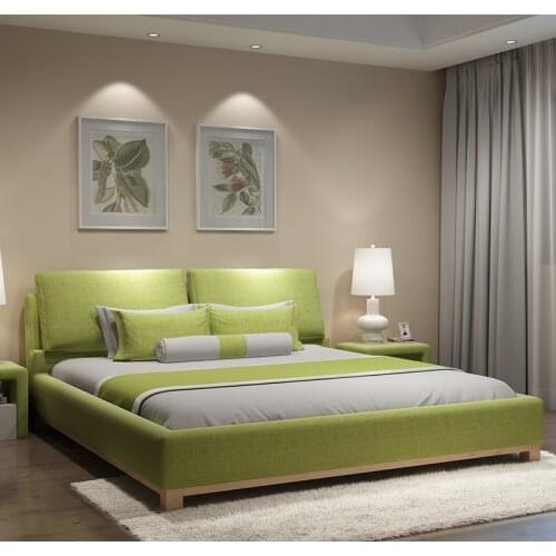 180X200cm European soft sleeping bed bedroom furniture 2 size 4 colors optional