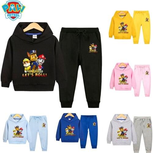 PAW PATROL Cartoon Dog Clothing Sets Casual Children Clothing Suits Girls Boy Spring Autumn 2 Pcs Sweatshirts Sports Kids Set