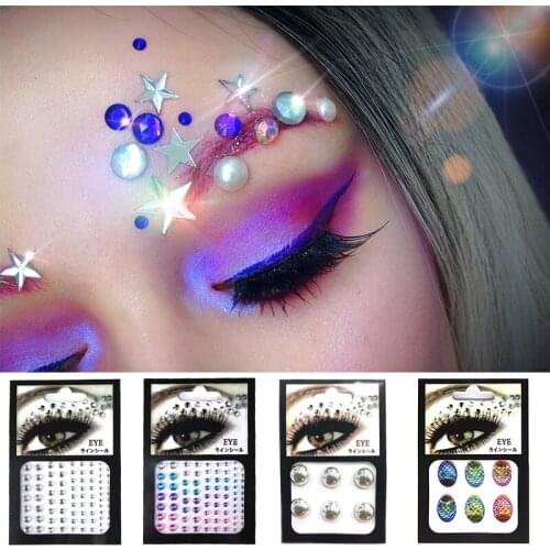 3D Sexy Crystal Jewel Eyes Festival Party Makeup Tools Eyes Tattoo DIY Diamond Glitter Makeup Adornment Sticker 1PCS Glitter