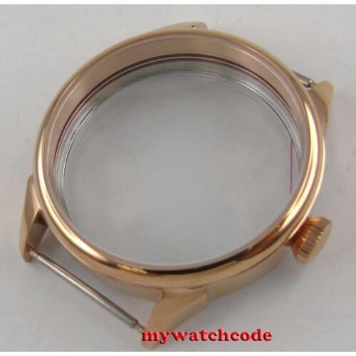 42mm Watch 316L Stainless Steel Rose Golden CASE Fit ETA 6498 6497 Movement C139