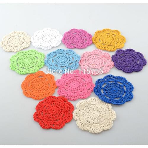 50Pcs/lot 10 cm round table mat crochet coasters doilies cup pad props for lampshade NL111