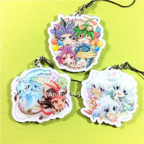 Anime Yu-Gi-Oh! YuGiOh Keychain Figure Doll Yu Gi Oh Bakura Ryou Tsukumo Yuma Astral Acrylic Keyring Bag Pendant for Gift