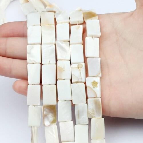 Bohemia Handcraft DIY Loose Beads Natural Rectangular Freshwater Shells Jewelry For Bracelets Necklace Charm Making Accessories