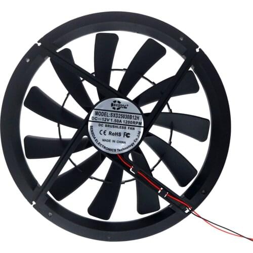Large Size 250m 25cm 12V Computer Case Fan ,1200 RPM 40DBA molex 4D 25X3 cm, for Computer Case Server Quiet Cooler