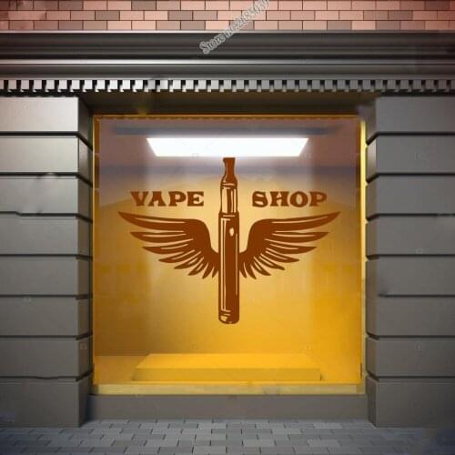 Vape Shop Symbol Wall Window Decal Vaping Vape Store Logo Art Glass Sticker Removable Sticky Vinyl Waterproof Wall Decals LC099