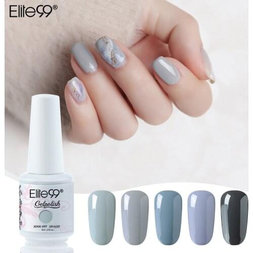 Elite99 8ml Gray Color Gel Nail Polish For Manicure Soak Off UV LED Nail Varnish Semi Permanent Nail Polish UV Gel Lacquer Paint
