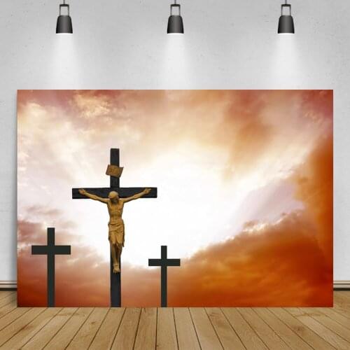 Laeacco Christ Jesus Sacred Cross Nature Backdrop Photography Backgrounds Customized Photographic Backdrops For Photo Studio