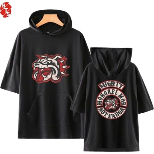 Mongrel Mob Fashion Printed Hooded T-shirts Women/Men Summer Short Sleeve Trendy T-shirts 2018 Casual Streetwear Tee Shirts