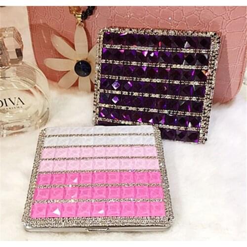 Bling Hand-inlaid Rhinestone Cigarette Case with Automatic Lid Opening (20Pcs) Fashion Ladies Luxury Full Diamond Cigarette Case