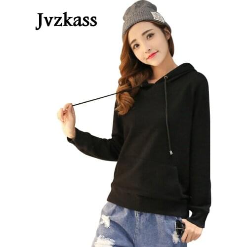 Jvzkass 2019 new Spring and Autumnr womens cotton leisure hedging loose large size womens solid color hoodie Z103
