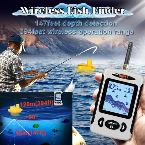 Lucky Portable Fish Finder Sensor FFW718 120 Feet Wireless Depth Finder for Kayak/boats fishfinder fishing Ice Fishing