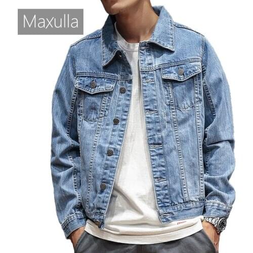 Maxulla new denim jackets men long sleeve jean jackets outer wear streetwear coat denim jacket male street wear Mla028