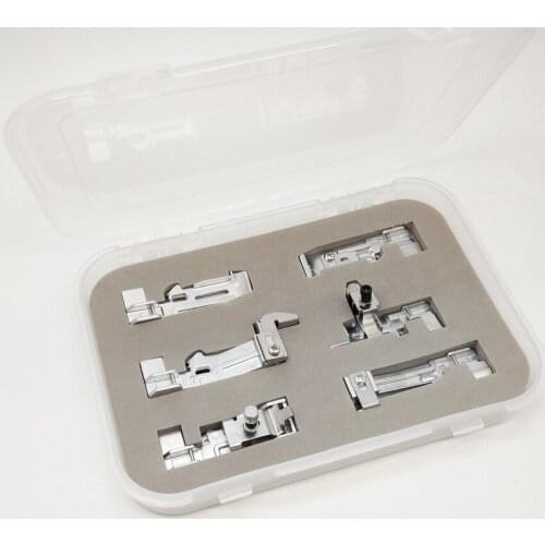 Set of 6 Serger Overlock Feet For Singer QuantumLock 14T948,14T957,14T967,14T968 Juki Lock MO-50E MO-51E (Box Package)