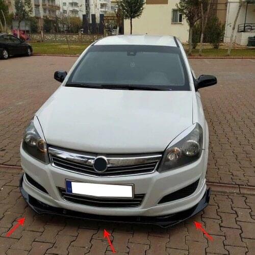 Opel Astra H Front Bumper Attachment Gloss Black 3 Pcs