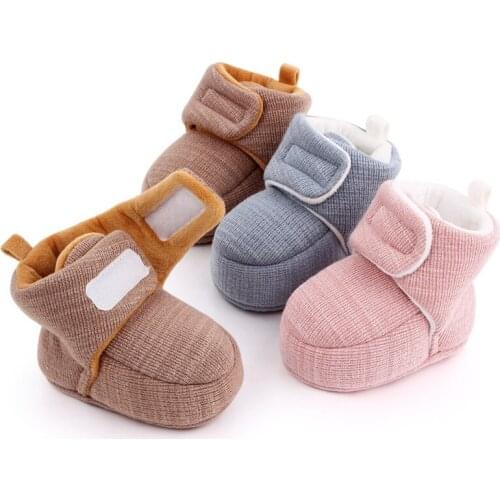 Cute Solid Baby First Walkers Fashion Winter Newborn Shoes Booties Infants Warm Boys Girls Crib Shoes
