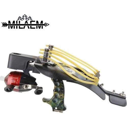 1Set Archery Catapult Fishing Slingshot Kit Metal Guard Saft Slingshot Fishing Tool With Fishing Arrowheads Outdoor Sports