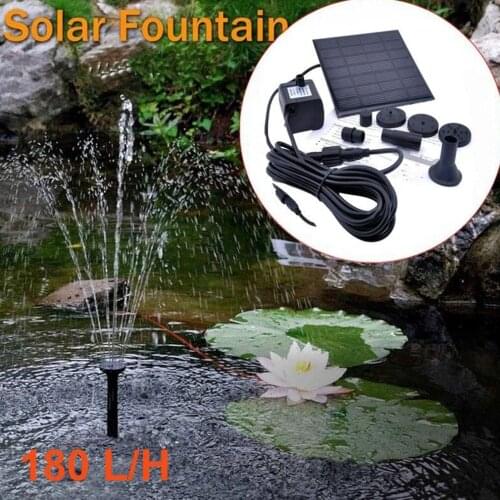 1.2W DC Water Pump Garden Panel Solar Fountain Pump Floating Plants Watering Outdoor Waterfall Fish Tank Pond Water Circulation