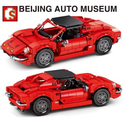 SEMBO NEW Red Pull Back Vehicle Model Sets Bricks MOC City High-tech Mechanical Sport Car Building Block Toys Children Gifts