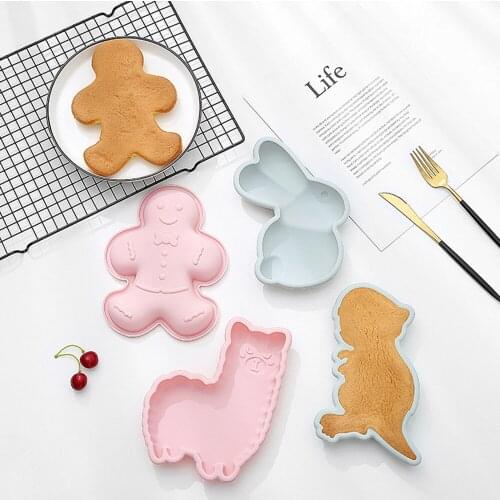 3D Animal Shape Silicone Molds Cake Decorating Tool Baking Molds Cake Stencil Kitchen Aid Accessories Rabbit Christmas Cake Mold