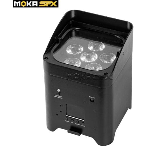Spain and Russia Stock Rgbwa UV 6 in1 Wireless Battery Powered Led Uplights Wifi App Dmx Led Par Lights For Wedding Church Party