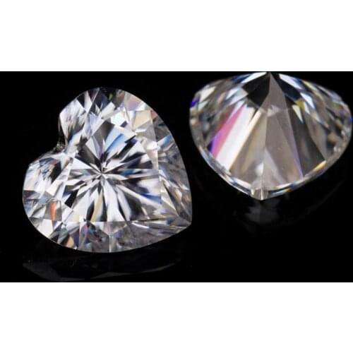 Loose Moissanite 1.0ct Carat 6.5mm D Color Heart Shape Brilliant Excellent Cut Jewelry Bracelet Diamond Ring Material