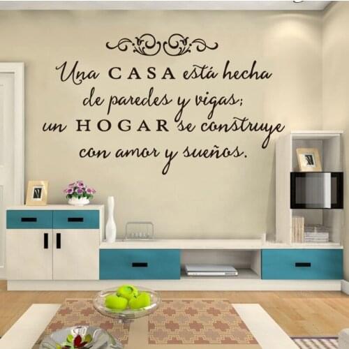Vinyl Wall Sticker Spain Quote Una Casa Decal Art Removable Wallpaper Living Room Poster House Decoration Painting DD0167
