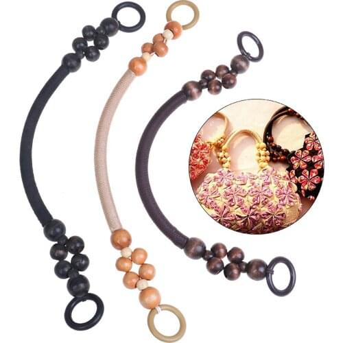 1PC 46cm Wood Plastic Bead Rope Bag Strap Handle Shoulder Belt Handbag Replacement
