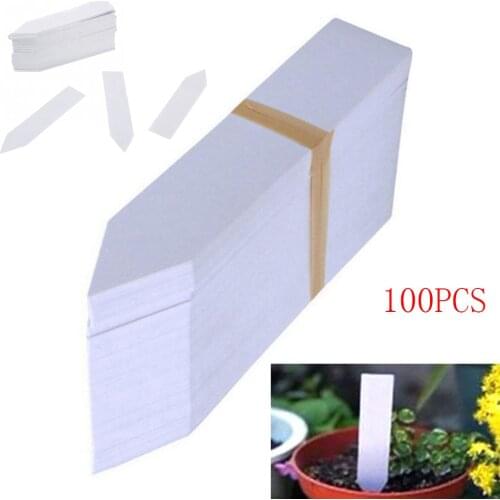 100PCS New Design Waterproof Plastic Plant Seed Labels Pot Marker Nursery Seedling Garden Stake Tags Cute Garden White Labels