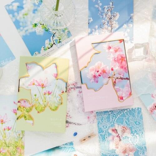 30 Pcs/Set Spring Cherry Blossom series Postcard INS Style Greeting Cards Wish Card DIY Journal Decoration