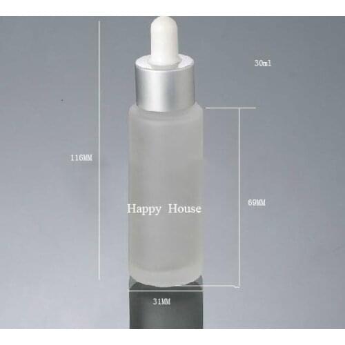300 x 30ml Frost Flat Shoulder Glass Dropper Bottle 30cc Pipette Dropper Vial 1oz Glass Sample Container
