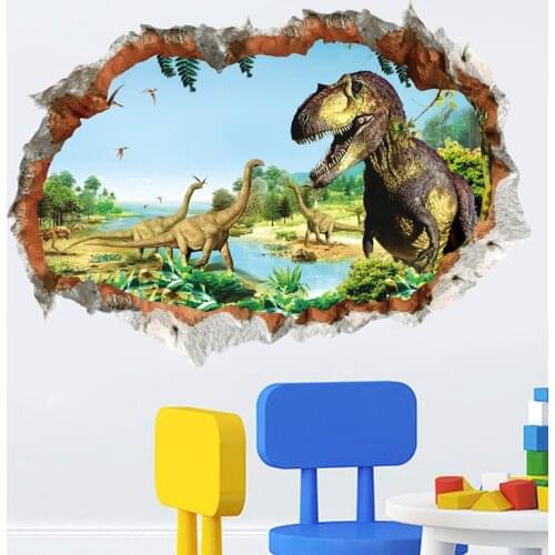 3d vivid Wall Stickers Dinosaur for Kids Room Bedroom Home Decoration Animal Mural Art Diy Decal Pvc Poster