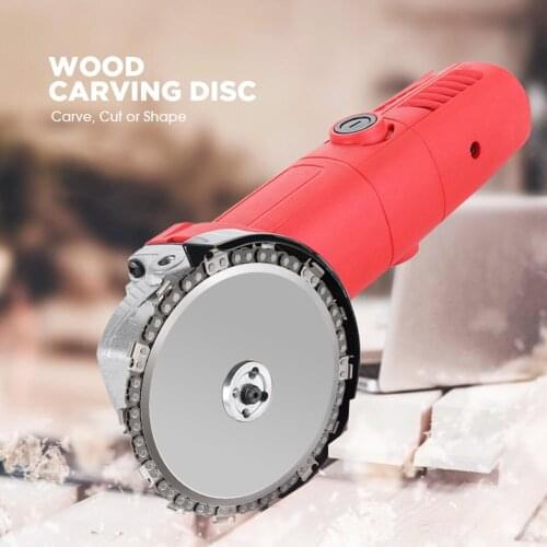 4 inch 22 Tooth Wood Carving Cutting Disc Angle Grinder Woodworking Saw Blade Chain Plate for Household Wooden Accessories