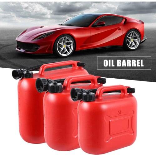 5L/10L/20L Portable Red Plastic Cans Gas Fuel Tank With Scale Thickened Anti-static Spare Fuel Canister For Car Truck Refueling