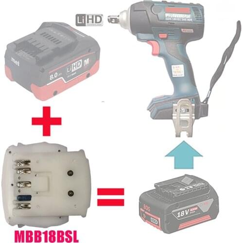 MBB18BSL Adapter Converter Connector Use Metabo 18V Li-ion Battery For BOSCH Lithium Battery Tool