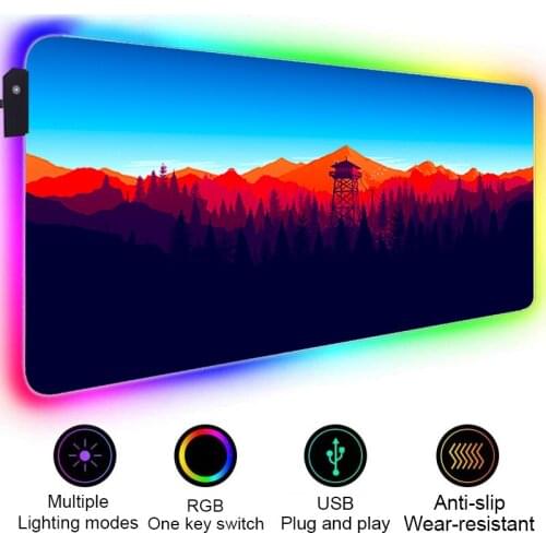 Anime Non-slip Mat Deep Forest Firewatch Mause Pad Gaming Mouse Pad Xxxl Mousepad Rgb Keyboard Computer Desk Diy Pc Gamer Mice