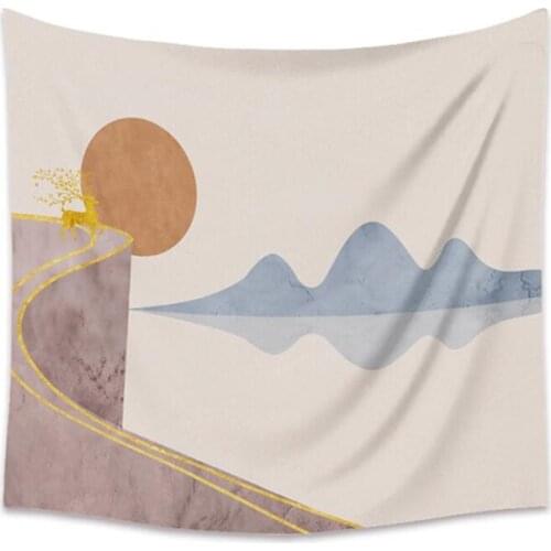 Bohemian Celestial Body Sun Moon Blue pink tapestry hanging hippie wall blanket Background sofa cover Home dormitory decoration