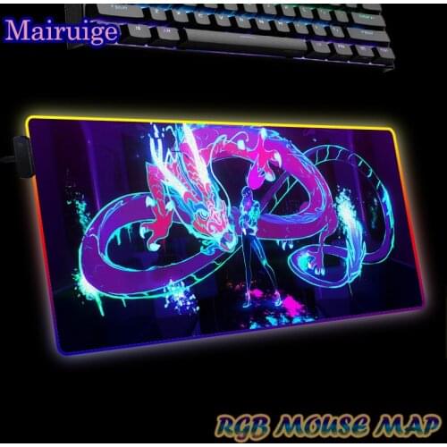 Akali RGB Mouse Pad Large XXL League of Legends Mousepad PC Keyboard Gaming Accessories Desk Mat Gamer Computer Lights LED Mat